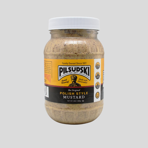 Polish Style Mustard with Horseradish - All Natural, Gluten Free, Vegan & Kosher