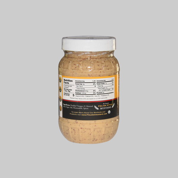 Polish Style Mustard with Horseradish - All Natural, Gluten Free, Vegan & Kosher