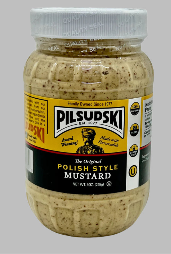 Polish Style Mustard with Horseradish - All Natural, Gluten Free, Vegan & Kosher