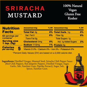 Sriracha Mustard - All Natural, Gluten Free, Vegan, Kosher